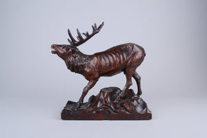 Black Forest Wooden Roaring Stag