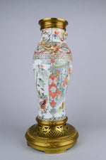 19th C Vase Cross Famille Rose and Famille Verte