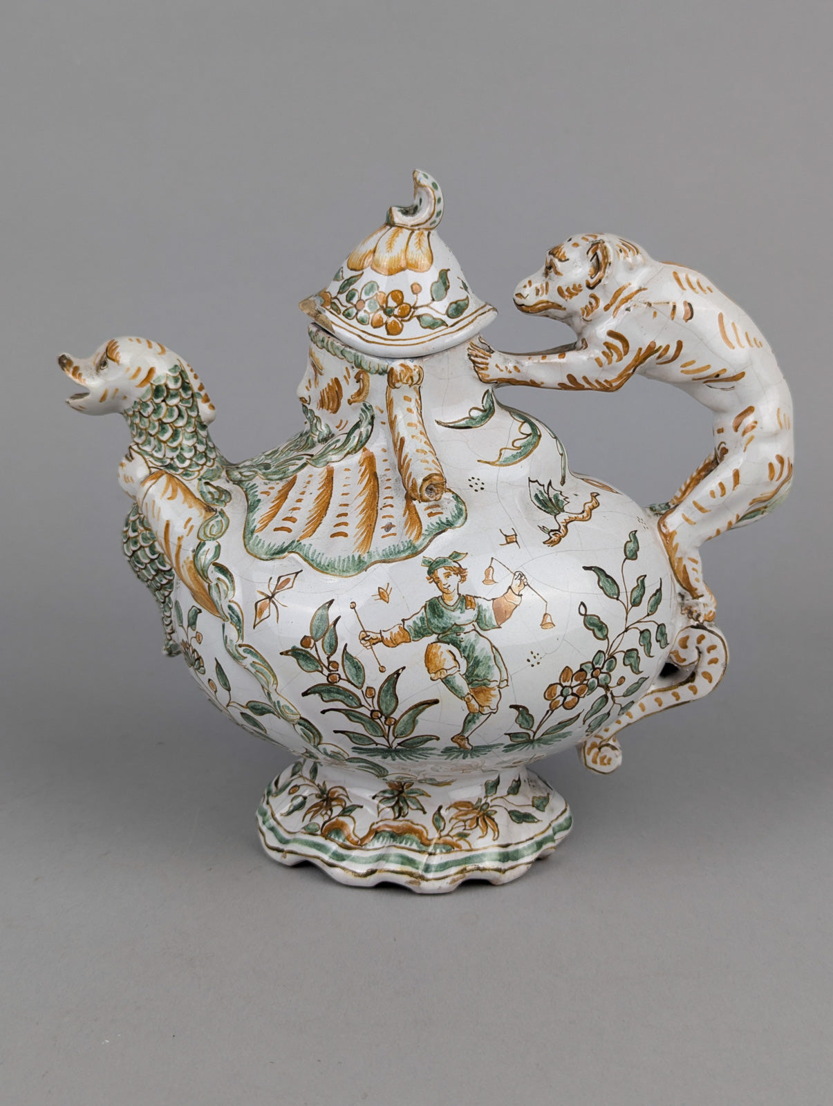 Grotesque Faience Teapot