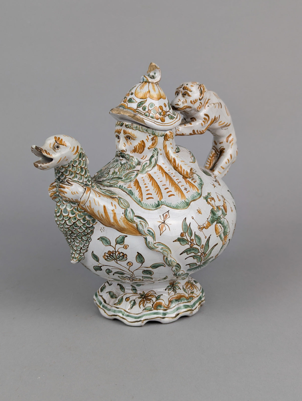 Grotesque Faience Teapot