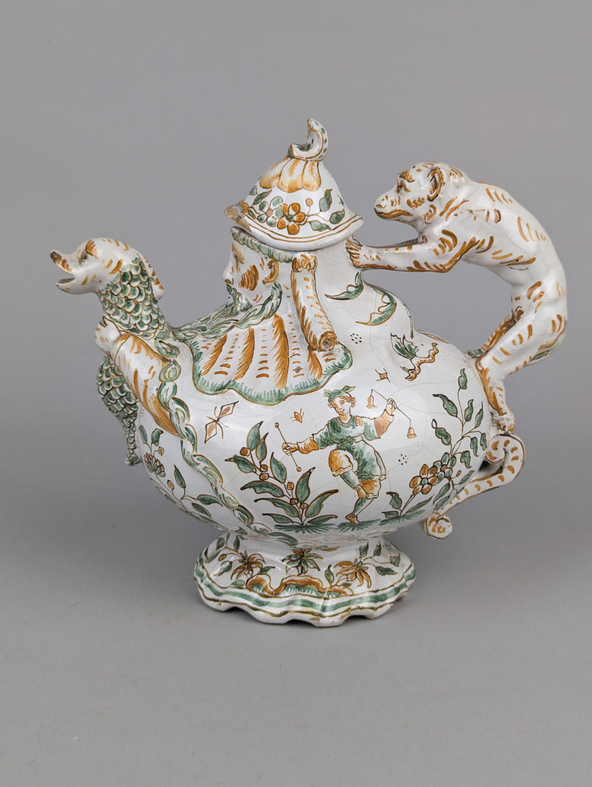 Grotesque Faience Teapot