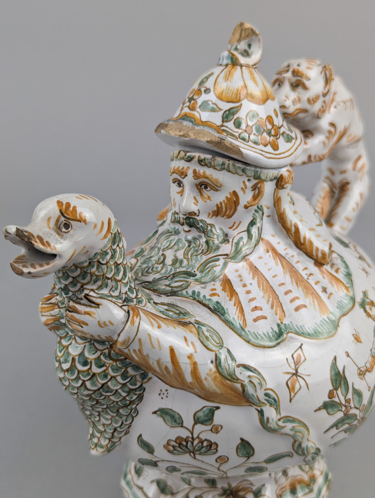 Grotesque Faience Teapot