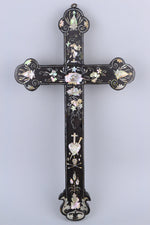 Chinese Mother-of-Pearl Inlaid Wood Apostle Cross