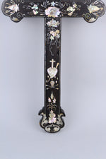 Chinese Mother-of-Pearl Inlaid Wood Apostle Cross