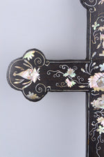 Chinese Mother-of-Pearl Inlaid Wood Apostle Cross