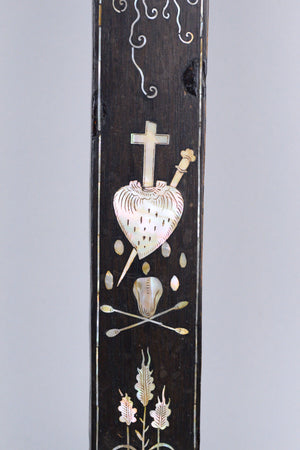 Chinese Mother-of-Pearl Inlaid Wood Apostle Cross