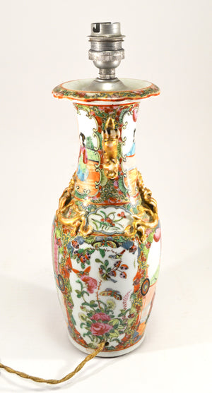 19th Century Famille Rose Vase Lamp