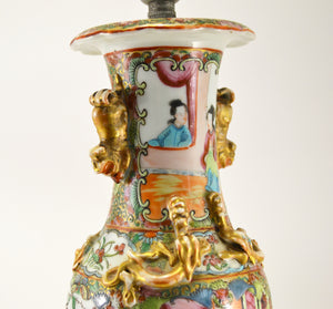 19th Century Famille Rose Vase Lamp