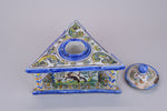 Antique Spanish Talavera Pottery Inkwell